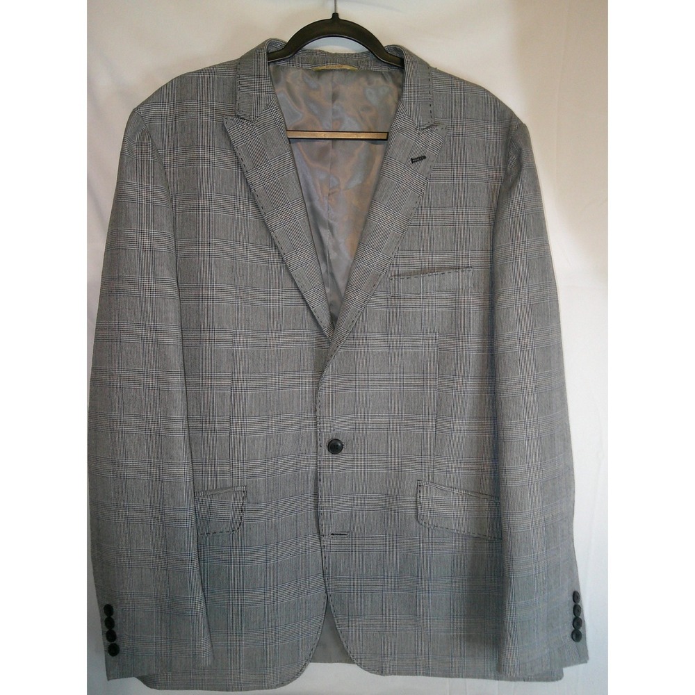 Haggar 1926 Originals Men's Gray Plaid Blazer‎ Sport Coat Jacket 46L NWOT